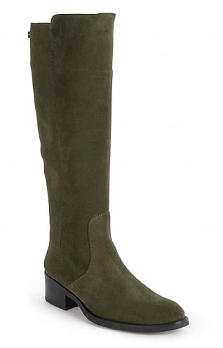 House of Bruar Long Suede Boot, Dark Green