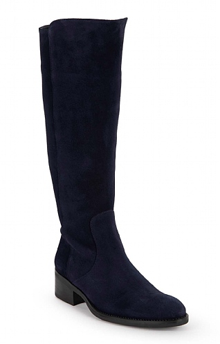 House of Bruar Long Suede Boot - Navy Blue, Navy