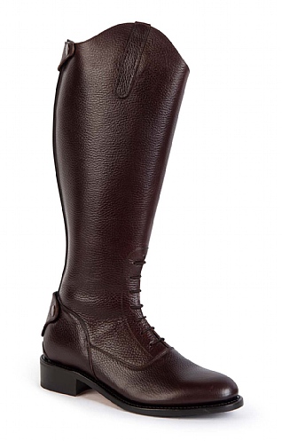 House of Bruar Ladies Lace Front Grained Boot - BROWN