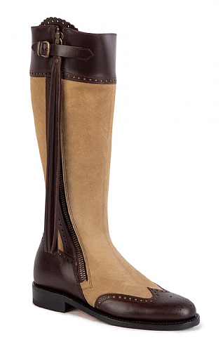 Suede and Leather Riding Boot