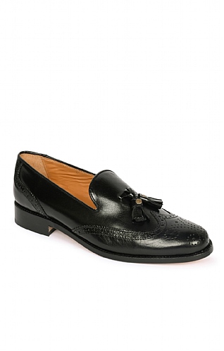 House of Bruar Brogue Tassel Loafer - Black, Black