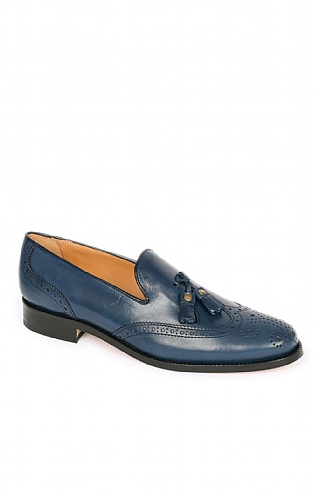 House of Bruar Brogue Tassel Loafer - Navy Blue, Navy