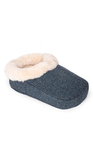 House of Bruar Tweed Foot Warmer, Denim Herringbone