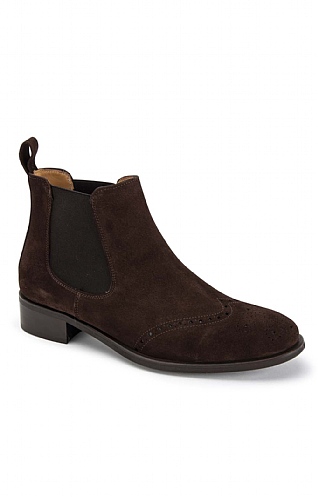 House of Bruar Suede Brogue Chelsea Boot