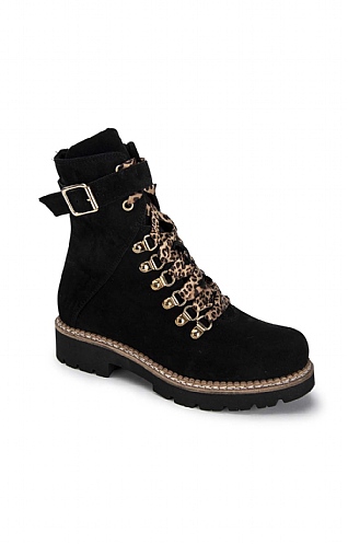 Fur Leopard Lace Up Boot Fur Leopard Lace Up Boot