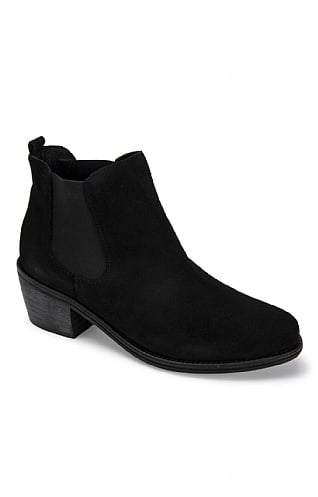 House of Bruar Ladies Suede Ankle Boot - Black, Black