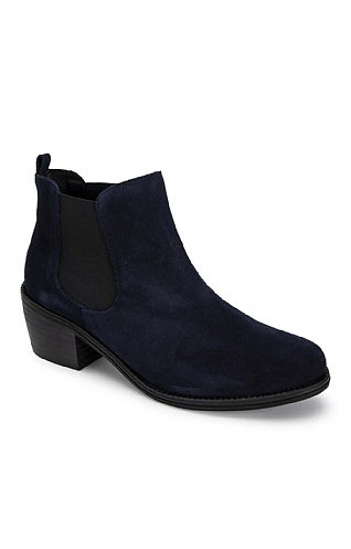 House of Bruar Ladies Suede Ankle Boot - Navy Blue, Navy