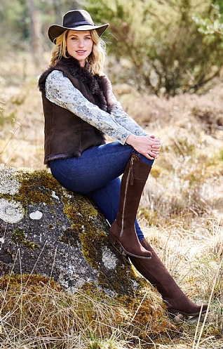 Suede Riding Boot