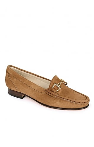 House of Bruar Suede Snaffle Moccasin, Mid Brown