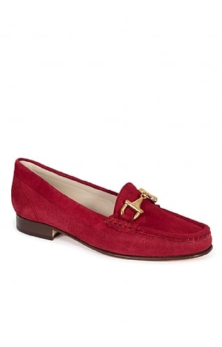 House of Bruar Suede Snaffle Moccasin - Red, Red
