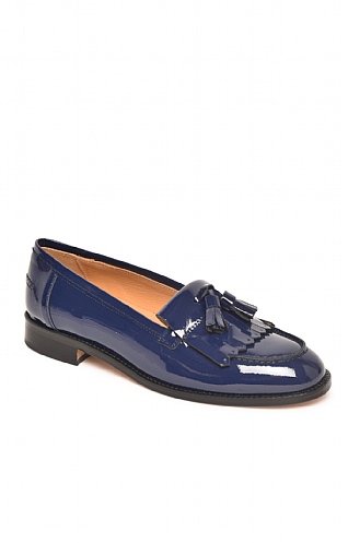 House of Bruar Patent Tassel Loafer - Navy Blue, Navy