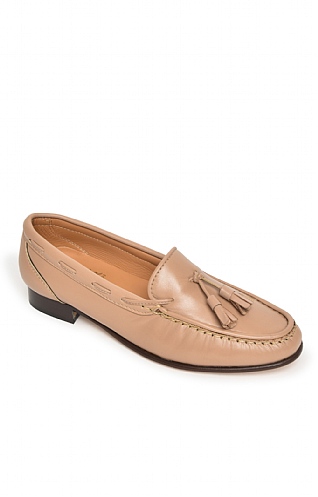 House of Bruar Soft Leather Tassel Moccasin, Camel