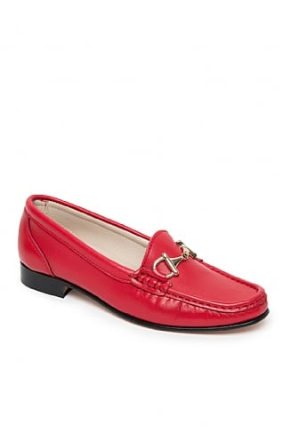 House of Bruar Soft Leather Snaffle Moccasin - Red, Red