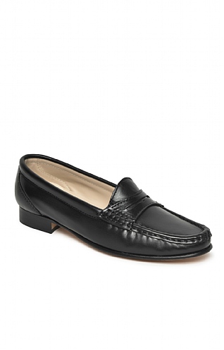 House of Bruar Soft Leather Penny Moccasin - Black, Black