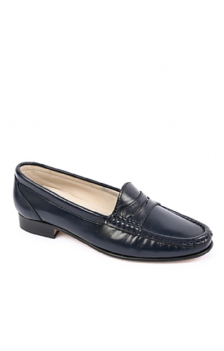 House of Bruar Soft Leather Penny Moccasin - Navy Blue, Navy