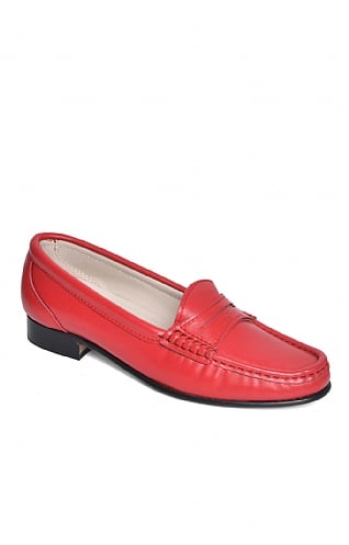 House of Bruar Soft Leather Penny Moccasin - Red, Red