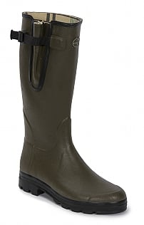 Le Chameau Mens Cotton Lined Gusset Welly - Olive, Olive