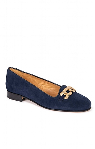 Suede Pump with Chain