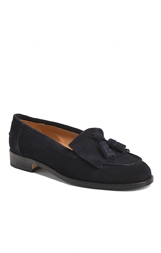 House of Bruar Ladies Suede Tassel Loafer - Navy Blue, Navy