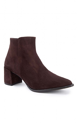 House of Bruar Ladies Suede Heeled Boot - Brown