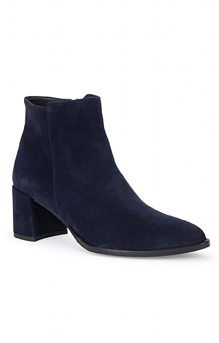 House of Bruar Ladies Suede Heeled Boot - Navy Blue - Navy