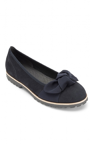 Gabor Suede Chunky Sole Bow Shoe