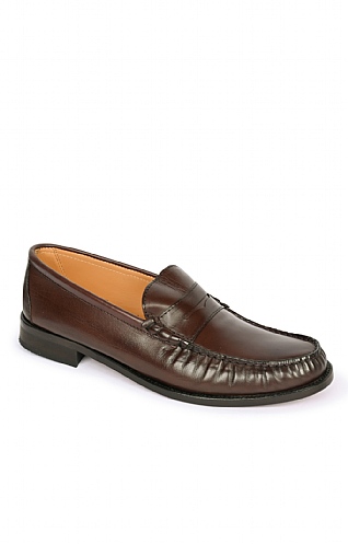 House of Bruar Bruar Penny Loafer, Dark Brown Leather