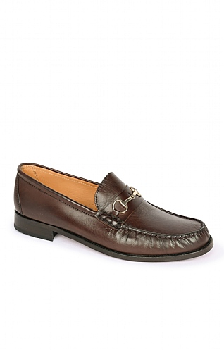 House of Bruar Bruar Snaffle Loafer, Dark Brown Leather