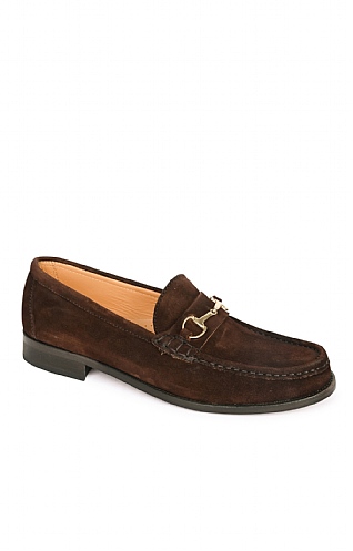 House of Bruar Bruar Snaffle Loafer, Mid Brown Suede