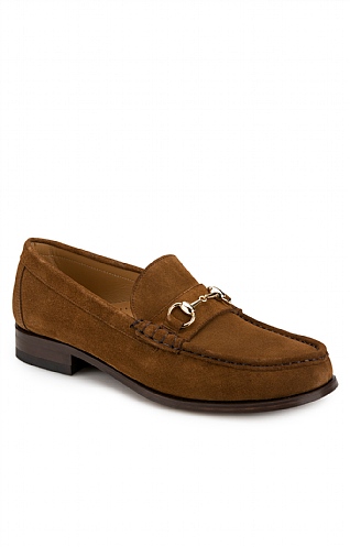 House of Bruar Bruar Snaffle Loafer, Tan Suede