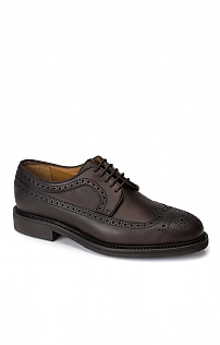 House of Bruar Waxy Brogue Shoe, Dark Brown