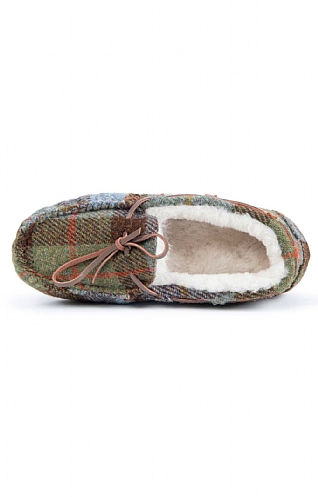 Ladies Harris Tweed Moccasin Slippers House of Bruar
