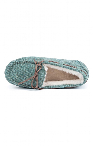 Ladies Shetland Tweed Moccasin Slippers House of Bruar