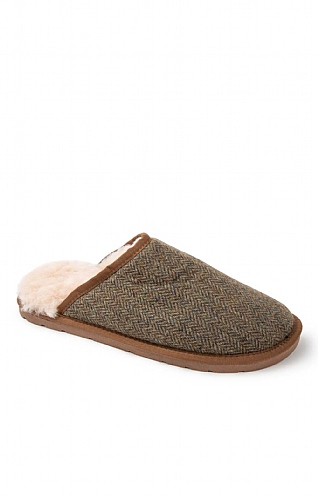 Men’s Shetland Tweed Mule Slippers