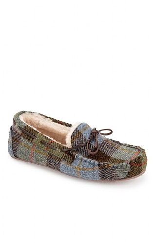 Men's Harris Tweed Moccasin Slippers