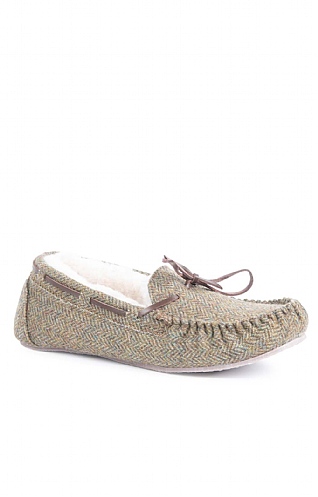 Men’s Shetland Tweed Moccasin Slippers