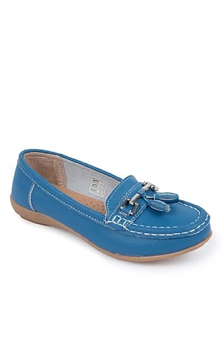House Of Bruar Nautical Moccasin, French Blue
