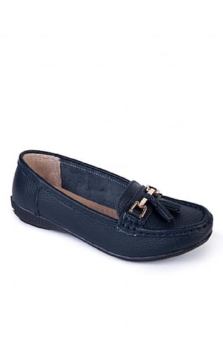 House Of Bruar Nautical Moccasin - Navy Blue, Navy