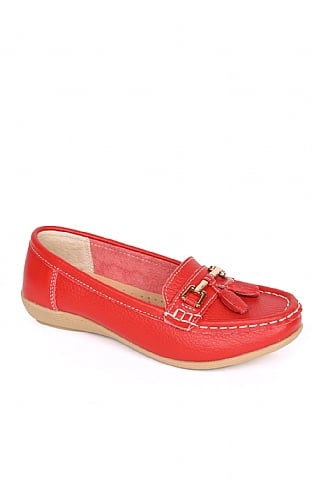 House Of Bruar Nautical Moccasin - Red, Red