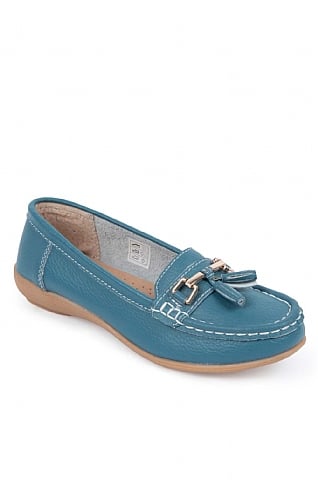 House Of Bruar Nautical Moccasin, Teal