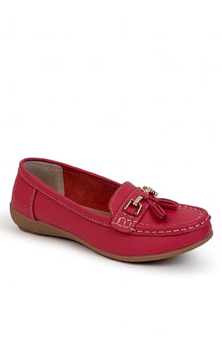 House Of Bruar Nautical Moccasin, Watermelon
