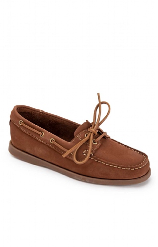 Ladies Nubuck Boat Shoe, Tan