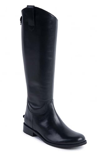 House of Bruar Ladies Classic Leather Tall Boot - Black, Black