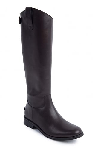 House of Bruar Ladies Classic Leather Tall Boot, Dark Brown