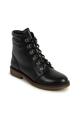 House of Bruar Ladies Leather Lace Up Boot - Black, Black