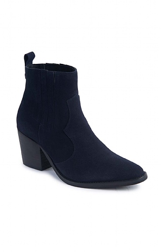 Toni Pons Ladies Suede Cowboy Ankle Boot - Navy Blue - NAVY