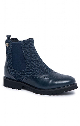 Snow Paw Ladies Kendal Boot, Navy Herringbone