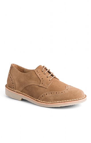 House of Bruar Ladies Suede Brogue, Mid Brown