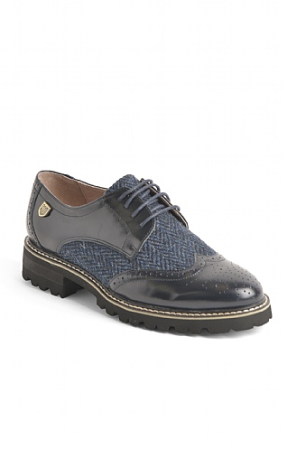 Snow Paw Harris Tweed Harris Classic Shoe, Navy Herringbone