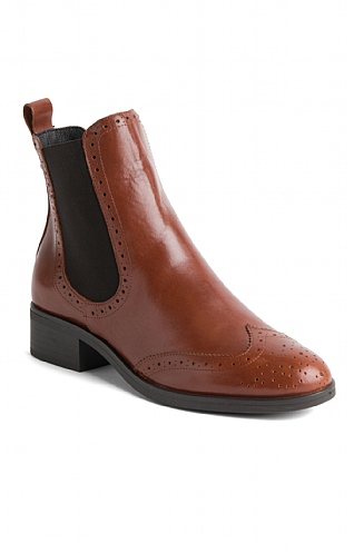 Toni Pons Ladies Leather Brogue Chelsea Boot, Cognac